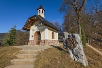 Germany, Bavaria, Berchtesgaden, The Chapel of the Beatitudes above the town on Lockstein Hill, general view of the facade.