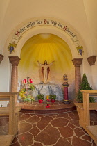 Germany, Bavaria, Berchtesgaden, The Chapel of the Beatitudes above the town on Lockstein Hill, interior view.