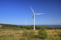 Ireland, County Roscommon, Strokestown, Sliabh Bawn Windfarm and Amenity area, General view of one area of the windfarm with 3 turbines.