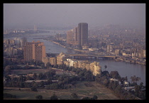 Egypt, Cairo, View over the Nile running through the city.