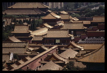 China, , Beijing , Forbidden City rooftops.