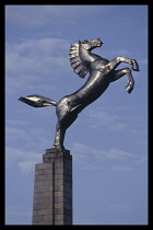 China, Inner Mongolia, Hohhot, Statue of leaping horse, the symbol of Mongolian freedom.