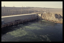 Egypt, Aswan, Hydro Electric Power station at the Aswan Dam.