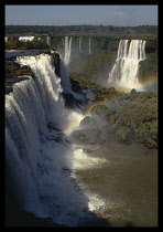 Brazil, Iguazu Falls, Elevated view of the waterfalls.