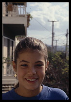 Greece, Teen, Girl, Portrait of girl with hair tied back.