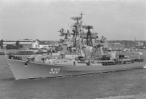 England, Hampshire, Portsmouth, Russian Cruiser Ozbratsovy on a goodwill visit by the Soviet Russian Navy, Vessel was moored at the Naval Dockyard 28 May 1976 during its visit and opened to the public...
