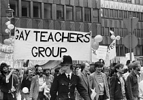 England, London, 1979 Gay Pride march celebrating the tenth anniversary of Stonewall, a march noted for the rather excessive  Police escort.