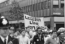England, London, 1979 Gay Pride march celebrating the tenth anniversary of Stonewall, a march noted for the rather excessive  Police escort.
