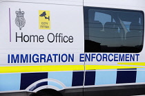 England, Kent, Dungeness, Home Office Immigration Enforcement van.