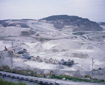 England, Cornwall, Industry, Open cast china clay mine.