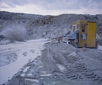 England, Cornwall, Industry, Open cast china clay mine.
