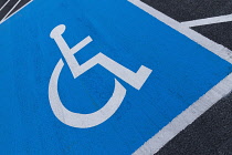 Ireland, County Offaly, Tullamore, Disabled car parking space.