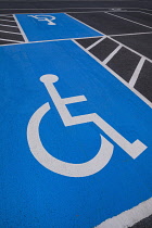 Ireland, County Offaly, Tullamore, Disabled car parking space.