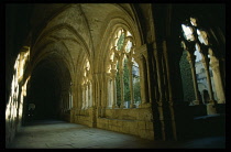 Spain, Catalonia, Monestir de Poblet, The cloisters at Monestir de Poblet.