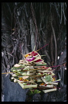 Indonesia, Bali, Religion, Offerings of food  flowers and incense.
