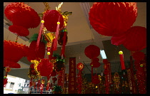 Singapore, Chinatwon, Lanterns and decorations for Chinese New Year.