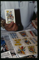 Mexico, Catemaco, Witch Doctor with Tarot cards during consultation.