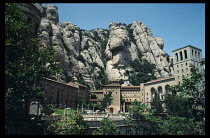 Spain, Catalonia, Montserrat, The important hilltop pilgrimage monastery.