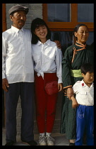Mongolia, Inner Mongolia, Three Generations of family.