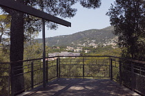 Spain, Balearic Islands, Majorca, Palma de Mallorca, Look out across towards hills from Castle Bellver.