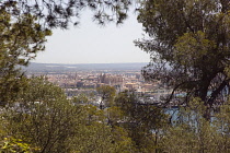 Spain, Balearic Islands, Majorca, Palma de Mallorca, View toward the Cathedral from Castle Bellver.