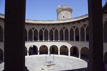 Spain, Balearic Islands, Majorca, Palma de Mallorca, Castle Bellver, Stone built Gothic-style fort now a museum and tourist attraction.