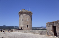 Spain, Balearic Islands, Majorca, Palma de Mallorca, Castle Bellver, Stone built Gothic-style fort now a museum and tourist attraction.