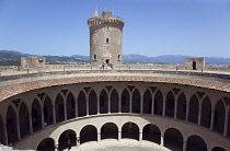 Spain, Balearic Islands, Majorca, Palma de Mallorca, Castle Bellver, Stone built Gothic-style fort now a museum and tourist attraction.