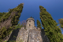 Ireland, County Wicklow, Enniskerry, Powerscourt Estate House and Gardens, The Pepperpot Tower.