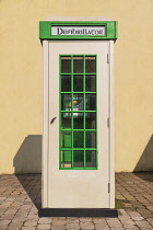 Ireland, County Leitrim, Old Irish telephone box converted to a Defibrillator location.