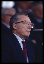 France, Politics, Jacques Delors  EC Commissioner, head and shoulders portrait.