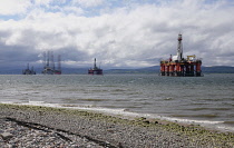 Scotland, Highlands, Cromarty Firth, Oil Rigs.