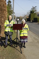 England, Kent, Transport, Commuinity Speed  Warden checking the speed of vehicles travelling though semi rural residential area.