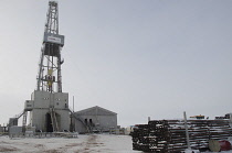 Russi, close to Samara, Onshore exploration drilling rig.