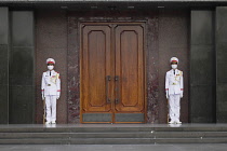 Vietnam, Hanoi, Guards in front of Ho Chi Minh Mausoleum.