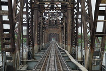 Vietnam, Hanoi, Long Bien Bridge.