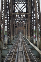 Vietnam, Hanoi, Long Bien Bridge.