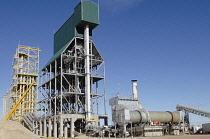 Argentina, Neuquen province, Storage and processing facility for sand used in onshore unconventional oil and gas production.