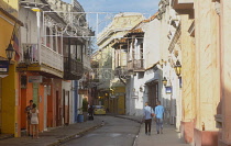 Colombia , Street scene in 'Getsemani' old city of Cartagena.