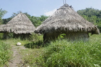 Colombia, Sierra Nevada, Ika houses close to Palomino.