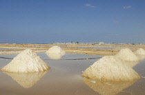 Colombia, La Guajira, Salt mounds at the Manaure salt flats.