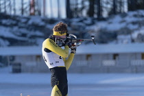 Male competitor at Norwegian biathlon competition.