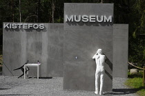 Norway-, Entrance to Kistefos modern art museum and sculpture park.
