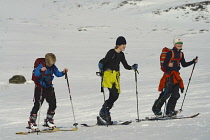 Norway-, Hemsedal, Back-country skier sascending Slettind mountain.