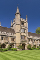 England, Oxfordshire, Oxford, Magdalen College, Founders Tower from the Cloister Quadrangle.