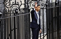 England, London, Westminster, 25th October 2022, New Prime Minister Rishi Sunak on the steps of number 10 Downing Street as he takes over from Liz Truss.