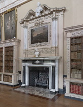 England, Oxfordshire, Woodstock, Blenheim Palace, The Long Library which was originally a picture gallery.