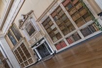 England, Oxfordshire, Woodstock, Blenheim Palace, The Long Library which was originally a picture gallery.