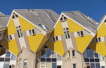 Holland, Rotterdam, The Cube Houses, an innovative housing development where each house is a cube tilted over by 45 degrees, designed by Dutch architect Piet Blom and bult between 1977 and 1984.