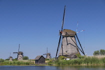 Holland, South Holland Province, Kinderdijk, Some of the village's 19 Windmills built in the 18th century.